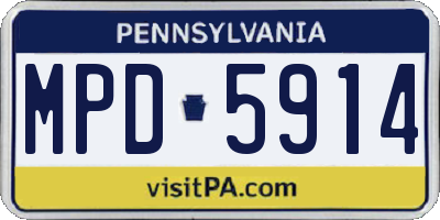 PA license plate MPD5914