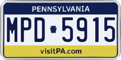 PA license plate MPD5915