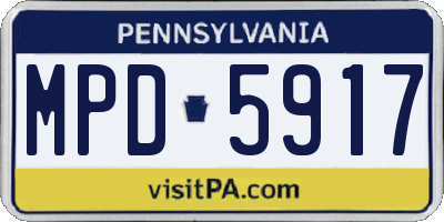 PA license plate MPD5917