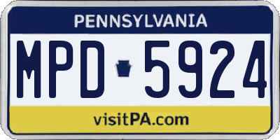 PA license plate MPD5924