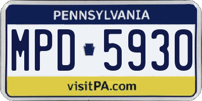 PA license plate MPD5930