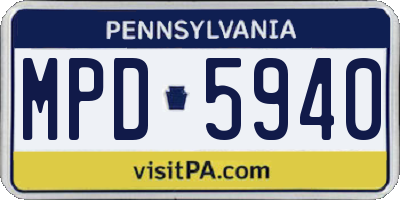PA license plate MPD5940
