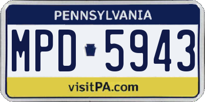 PA license plate MPD5943