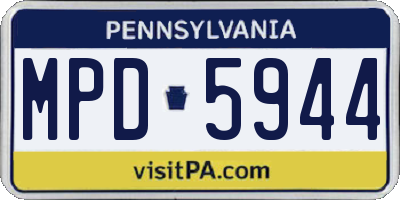 PA license plate MPD5944