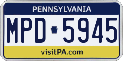 PA license plate MPD5945