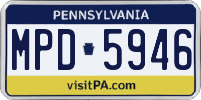 PA license plate MPD5946