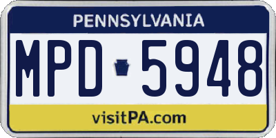 PA license plate MPD5948