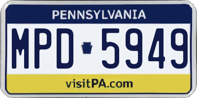 PA license plate MPD5949