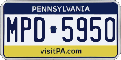 PA license plate MPD5950