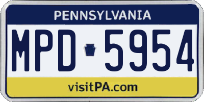 PA license plate MPD5954