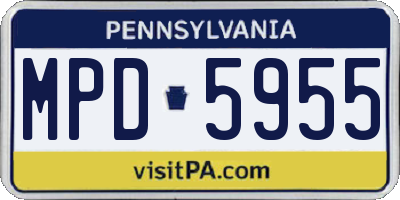 PA license plate MPD5955