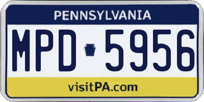 PA license plate MPD5956