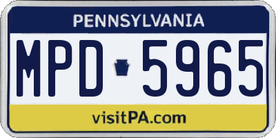 PA license plate MPD5965
