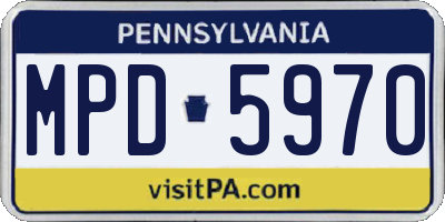 PA license plate MPD5970