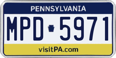 PA license plate MPD5971