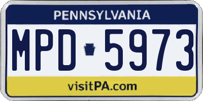 PA license plate MPD5973