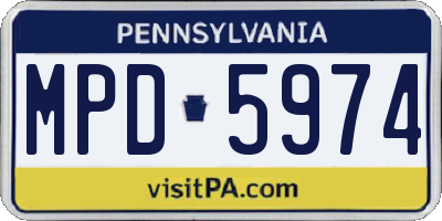 PA license plate MPD5974