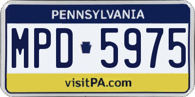 PA license plate MPD5975