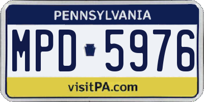 PA license plate MPD5976