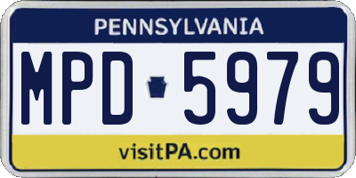 PA license plate MPD5979
