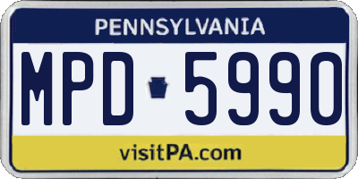 PA license plate MPD5990