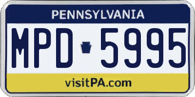 PA license plate MPD5995