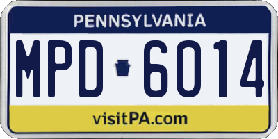PA license plate MPD6014