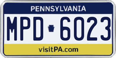 PA license plate MPD6023