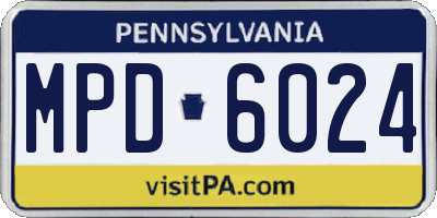 PA license plate MPD6024