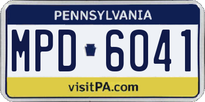 PA license plate MPD6041