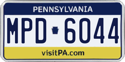 PA license plate MPD6044