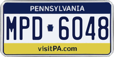 PA license plate MPD6048