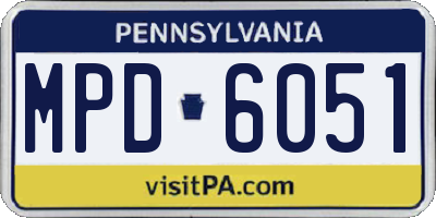 PA license plate MPD6051