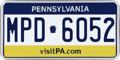 PA license plate MPD6052