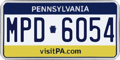 PA license plate MPD6054