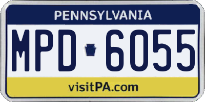 PA license plate MPD6055