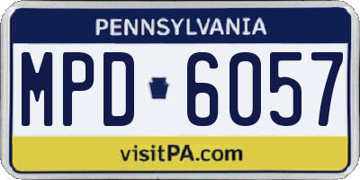 PA license plate MPD6057