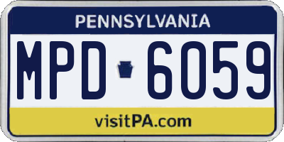 PA license plate MPD6059