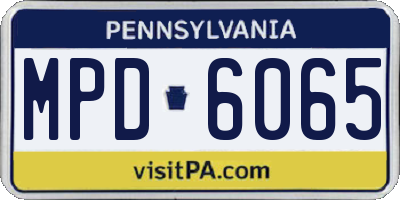 PA license plate MPD6065