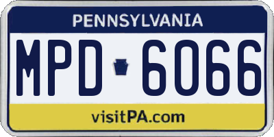 PA license plate MPD6066