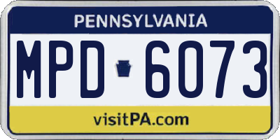 PA license plate MPD6073