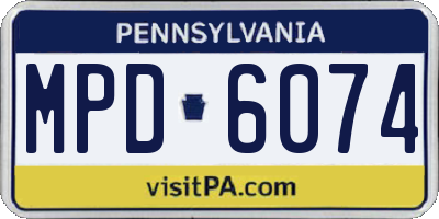 PA license plate MPD6074