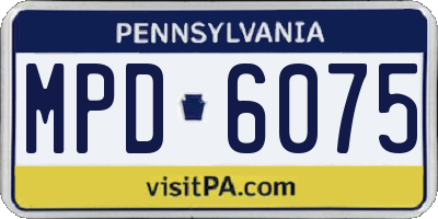 PA license plate MPD6075