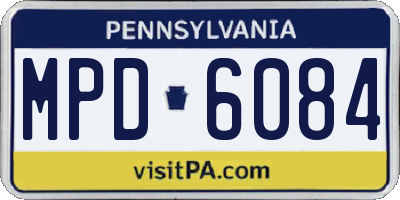 PA license plate MPD6084