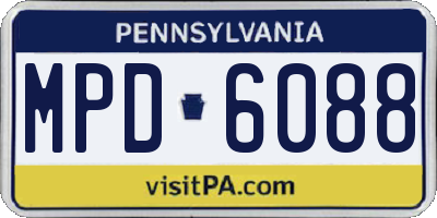 PA license plate MPD6088