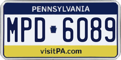 PA license plate MPD6089