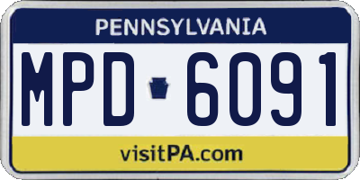 PA license plate MPD6091