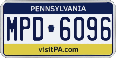 PA license plate MPD6096
