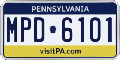 PA license plate MPD6101