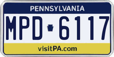 PA license plate MPD6117